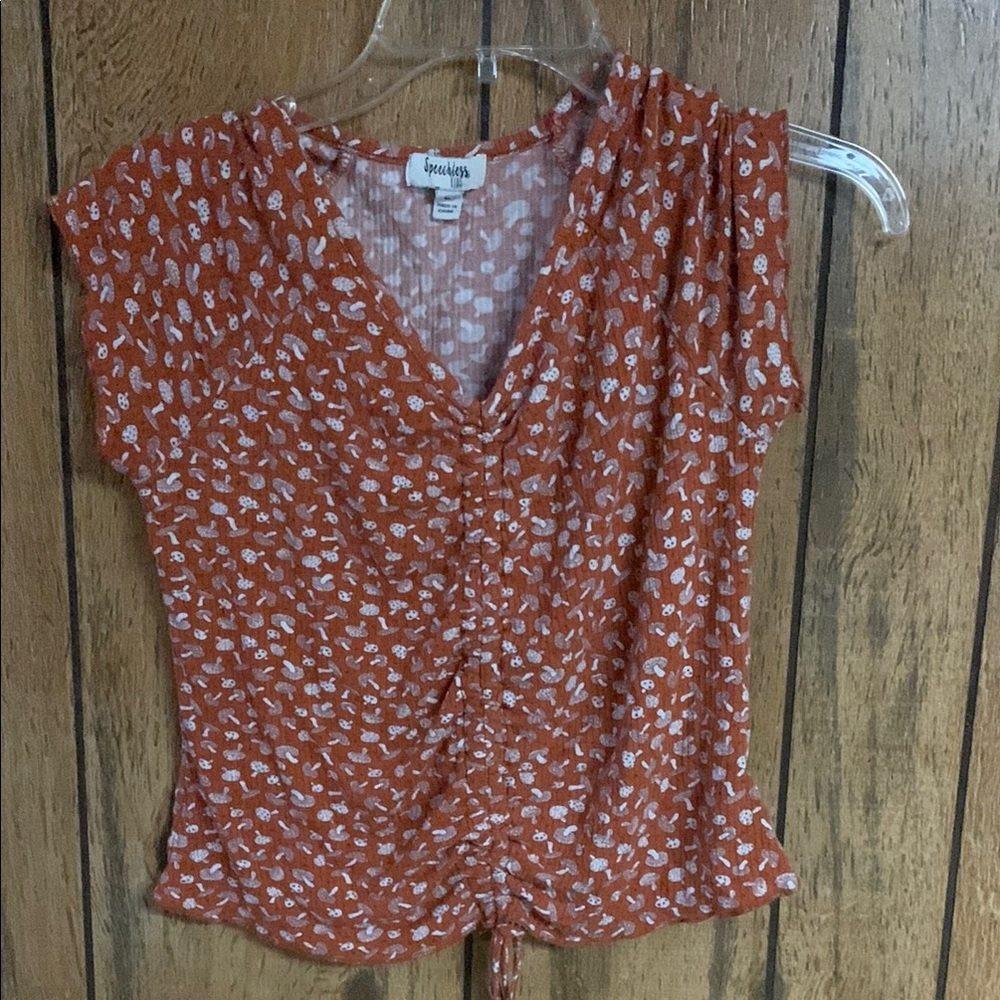 Speechless Kids Orange Mushroom Top Sz L